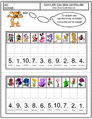 sıralama kavramı eşleştirme çalışma sayfaları